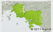 Physical Panoramic Map of Krabi, lighten, semi-desaturated