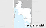 Gray Simple Map of Krabi, single color outside