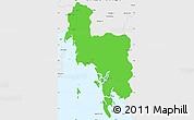 Political Simple Map of Krabi, single color outside, borders and labels