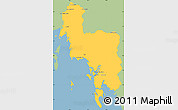 Savanna Style Simple Map of Krabi, single color outside