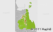 Physical 3D Map of Nakhon Thammarat, lighten, desaturated