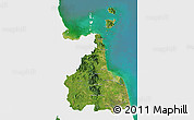 Satellite 3D Map of Nakhon Thammarat, single color outside