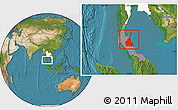 Satellite Location Map of Nakhon Thammarat, highlighted country, highlighted parent region