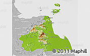 Physical Panoramic Map of Nakhon Thammarat, lighten, desaturated