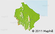 Physical 3D Map of Narathiwat, single color outside