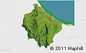 Satellite 3D Map of Narathiwat, single color outside