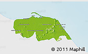 Physical 3D Map of Pattani, single color outside