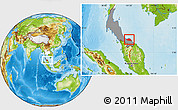 Physical Location Map of Pattani, highlighted country, highlighted parent region
