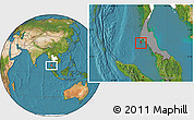 Satellite Location Map of Phuket, highlighted country, highlighted parent region