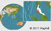 Satellite Location Map of Phuket, highlighted parent region