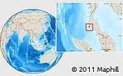 Shaded Relief Location Map of Phuket