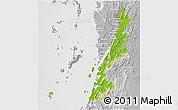 Physical 3D Map of Ranong, lighten, desaturated