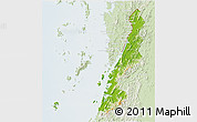 Physical 3D Map of Ranong, lighten