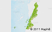 Physical 3D Map of Ranong, single color outside