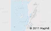 Silver Style 3D Map of Ranong, single color outside