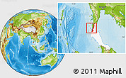 Physical Location Map of Ranong, highlighted parent region