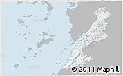 Gray Panoramic Map of Ranong, single color outside