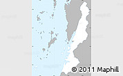 Gray Simple Map of Ranong, single color outside