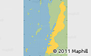 Savanna Style Simple Map of Ranong, single color outside