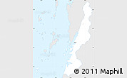 Silver Style Simple Map of Ranong, single color outside