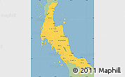 Savanna Style Simple Map of Southern, single color outside