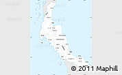 Silver Style Simple Map of Southern, single color outside