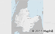 Gray 3D Map of Surat Thani, single color outside