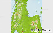 Physical 3D Map of Surat Thani