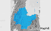 Political 3D Map of Surat Thani, desaturated