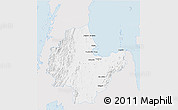 Silver Style 3D Map of Surat Thani, single color outside