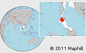 Gray Location Map of Surat Thani, highlighted country