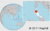 Gray Location Map of Surat Thani, highlighted parent region