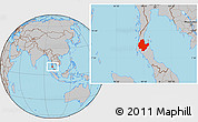 Gray Location Map of Surat Thani