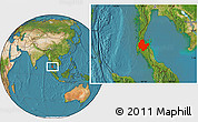 Satellite Location Map of Surat Thani