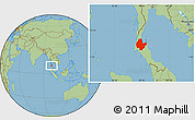 Savanna Style Location Map of Surat Thani