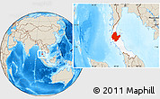 Shaded Relief Location Map of Surat Thani, highlighted parent region