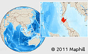 Shaded Relief Location Map of Surat Thani