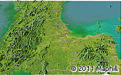 Satellite Panoramic Map of Surat Thani