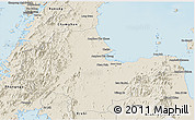 Shaded Relief Panoramic Map of Surat Thani