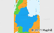 Political Simple Map of Surat Thani