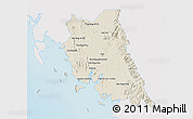 Shaded Relief 3D Map of Trang, single color outside