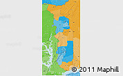 Political 3D Map of Togo, political shades outside