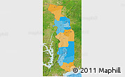 Political 3D Map of Togo, satellite outside, bathymetry sea