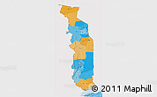Political 3D Map of Togo, single color outside