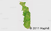 Satellite 3D Map of Togo, cropped outside