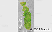 Satellite 3D Map of Togo, lighten, desaturated