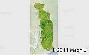Satellite 3D Map of Togo, lighten