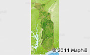 Satellite 3D Map of Togo, physical outside