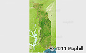 Satellite 3D Map of Togo, physical outside, satellite sea