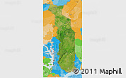 Satellite 3D Map of Togo, political outside